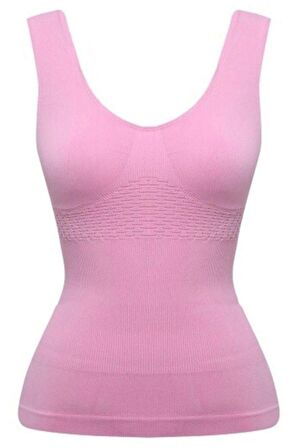 Pembe Kadın Kalın Askılı Korseli Atlet Toparlıyıcı